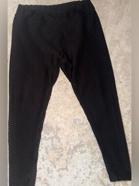 Black Textured High-Waist butt scrunch leggings SZ 4X